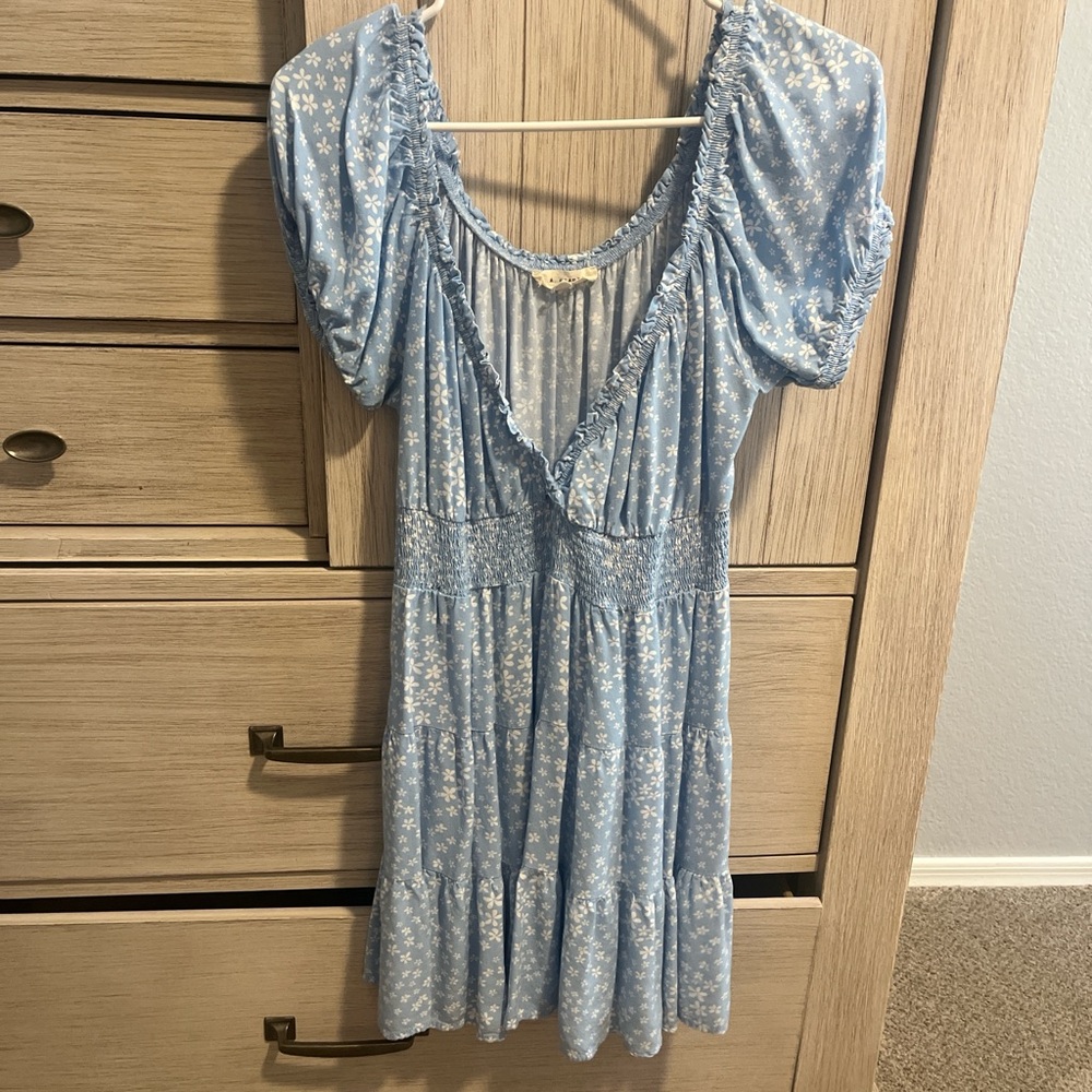 La Hearts Light Blue Floral Dress